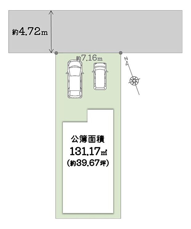 【土地図】約39坪×約7mのひろびろ間口で、開放感のある敷地♪
■人気の2階建てプラン×並列駐車2台可能!
■3沿線利用可能で、都心方面へも出やすいロケーションです◎