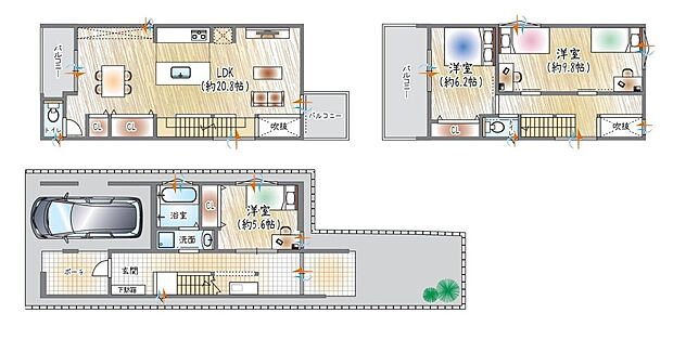 【3LDK】\2025年9月下旬 モデルハウス完成しました!/
3階建て×3LDK!人もペットも心地よい家。
■約20.8帖の広々LDKの一角に愛犬専用スペースを確保◎いつでも様子がわかり、安心して過ごせます。