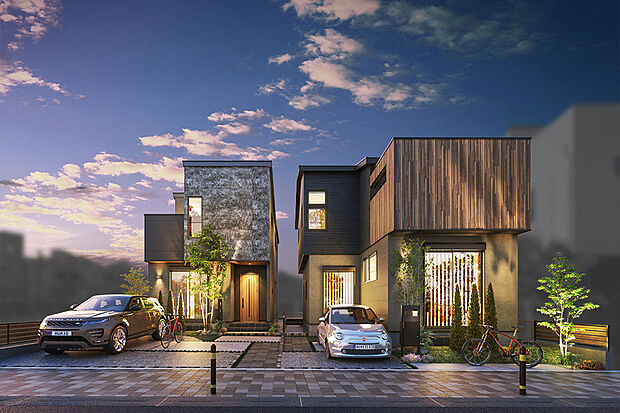 【【灯かりのいえなみ協定(R)】】夜間の景色を彩る、ポラス独自の取り組み「灯かりのいえなみ協定(R)」を締結。エコにも配慮したLEDの灯かりが夜間になると自動点灯。美しさを演出するとともに近隣の防犯にも貢献、安心を与えてくれます。