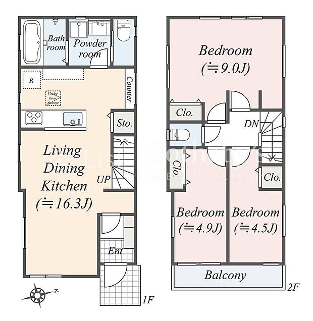【3LDK】【2号棟】図面と異なる場合は現況を優先。