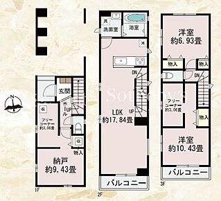 ※車庫面積等8.98m2含む。図面と異なる場合は現況を優先。 