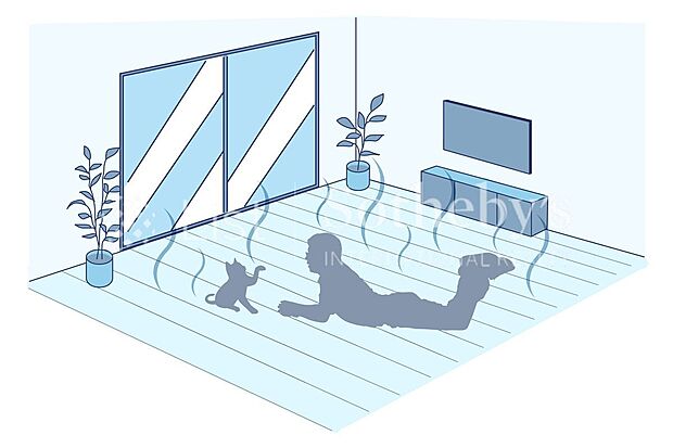 【その他設備】空気を汚さず足元からポカポカと暖めてくれる床暖房付き!エアコンと比べて空気を乾燥させにくく、肌や喉に優しいです。