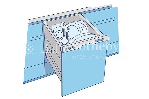 【その他設備】家事の時短に効果大の食洗機付き。高温でパワフルに洗い、温風乾燥します。手洗いよりも節水・節約が可能です。