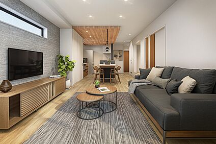 オシャレなキッチン折り下げ天井