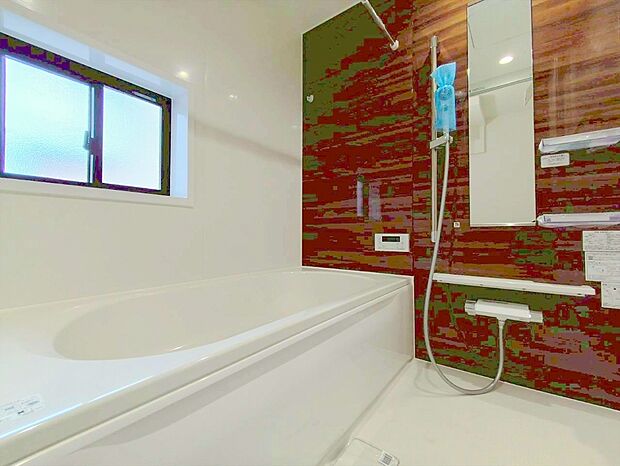 【浴室】1坪サイズが標準の浴室。広々としていて、毎日のんびり。もちろん浴室換気乾燥暖房機もついているので、梅雨の時期でも寒い冬でも1年中快適なバスルームです。