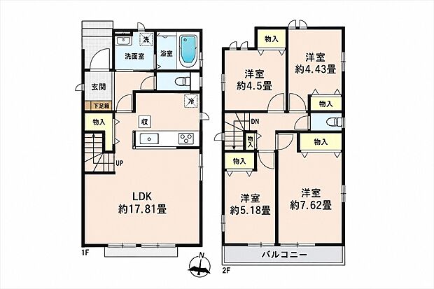 【A区画参考プラン間取り】建物面積94.18ｍ2　建物価1484万円