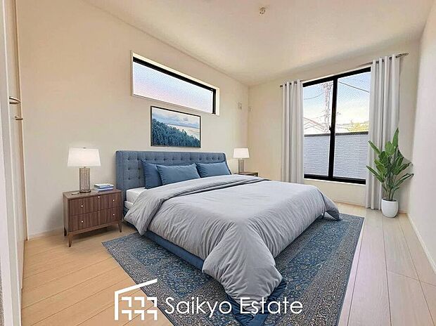 【洋室（施工例）】クローゼット付きの居室が4部屋ございますので、書斎や子供部屋、収納部屋などライフステージに合わせてご利用いただけます。
