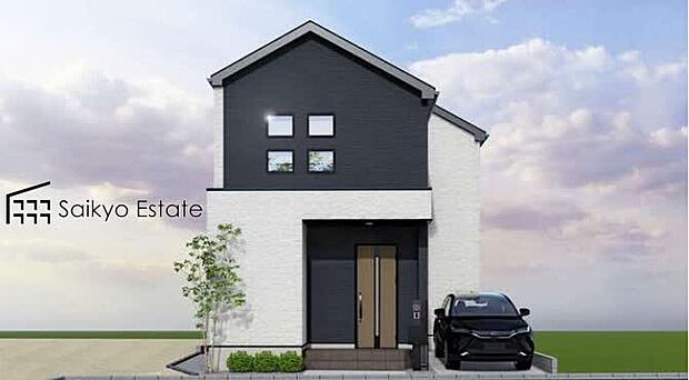 【外観完成予想図（4号棟）】LDK広々17帖以上！収納付きの居室が3～4部屋！各棟、WICやシューズクローク、パントリーなど収納豊富な間取りです！2号棟にはリネン庫、3号棟にはランドリールームを設けております！