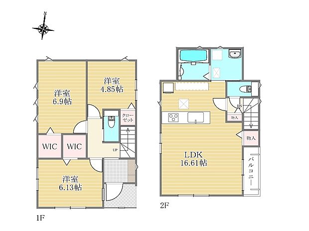 【参考プラン例(間取り図)2号地】建物面積81.15m2、参考建物価格1370万円より承ります。土地+建物参考プラン価格5680万円(税込)