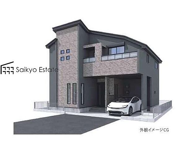 【完成予想図】お車の出し入れがスムーズに出来る前面道路になります。ストレスを感じる事なく出来ますので駐車苦手な方もご安心いただけます。
