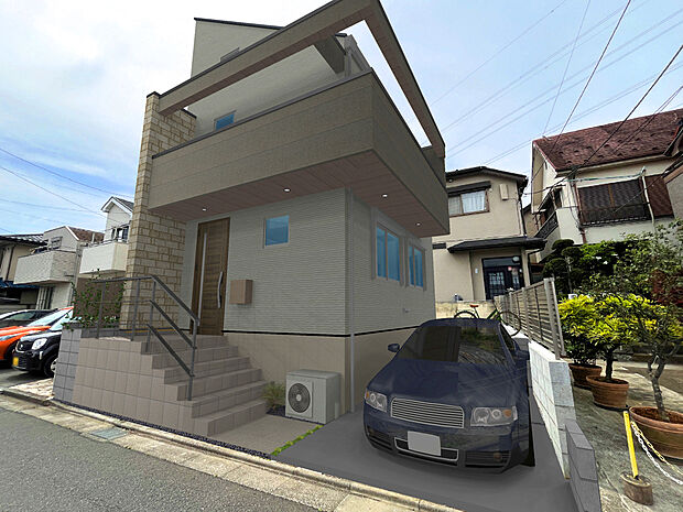 【建物イメージパース】
落ち着いた住環境に2LDKプランの住まいが誕生。開放的な勾配天井や広々としたリビング横で優雅な暮らしが叶います。
※本画像は現地写真にCG加工を施したもので、実際とは異なります