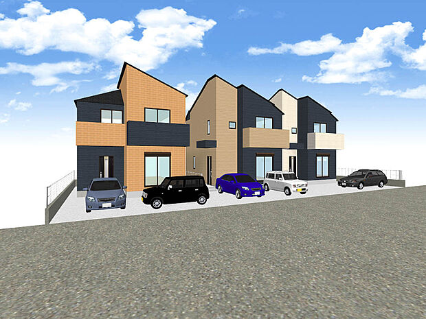 【【建物完成イメージパース：外観】】建売販売では叶わないプラン・カラーセレクトのご相談が可能！ライフスタイルに合わせて理想の住まいを追求すことができます。