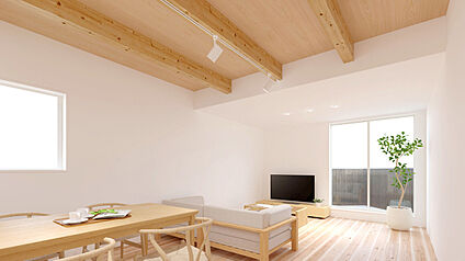 【建物完成イメージパース LDK：3号棟】