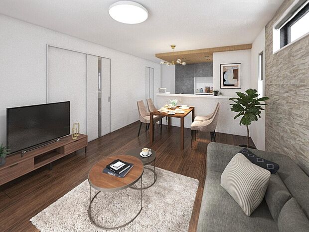 【【施工例:LDK】 】立地を最大限まで生かし、採光や交通動線まで考えられたプランニングでより開放的で居心地の良い空間づくりがされています。