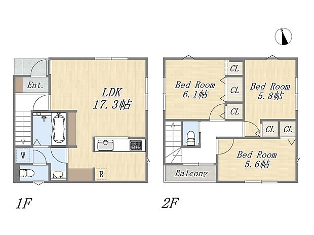 【【参考プラン：B号地】】Plan：3LDK+カースペース
建物面積：75.76ｍ2
建物参考価格：2000万円