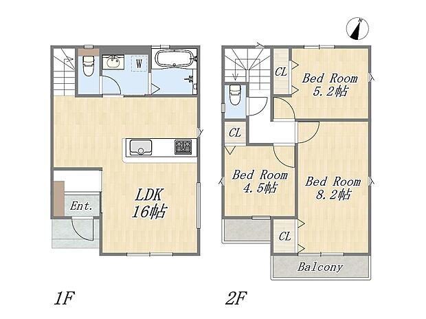 【【参考プラン：4号地】】Plan：3LDK+2WIC+SIC+カースペース
建物面積：79.48m2
建物価格：2000万円