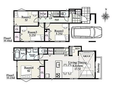 建物面積に車庫部分13.04m2含む 