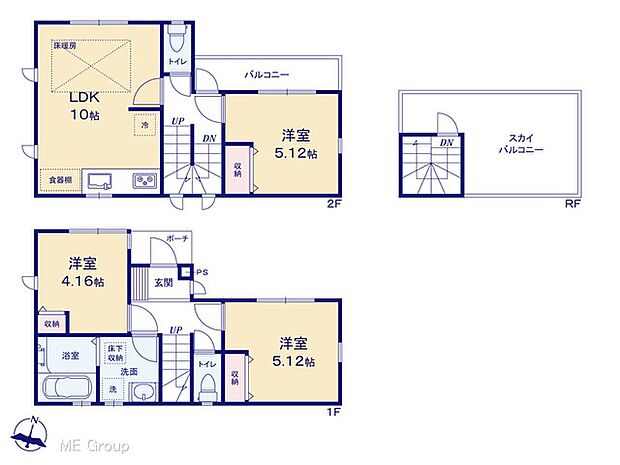 【3LDK】開放性とプライバシー、どちらにも配慮した２階リビングの住まい