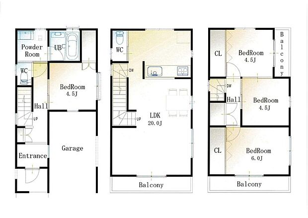 (１号棟)、4LDK、土地面積69.62m2、建物面積109.71m2