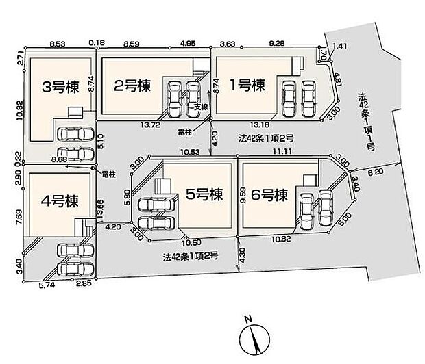 新設道路を通したきれいな街並み。分譲地にはお子様のいるご家庭も多く、見守りながら子育て出来る環境です。全棟カースペース並列2台分!