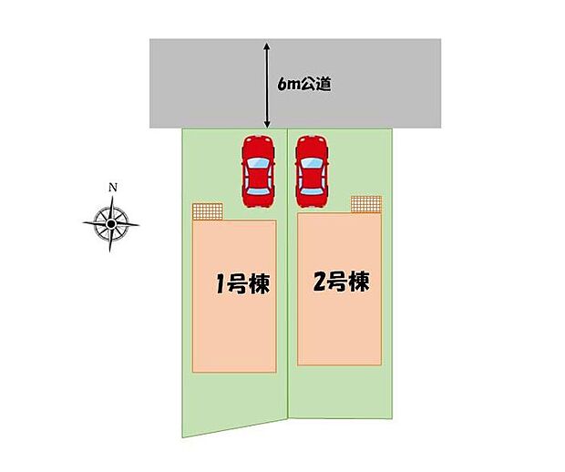 敷地１３０平米超えのゆとりの住まい。周辺は第一種低層住居専用地域で落ち着いた住宅街です。広めのカースペースにはご家族の自転車も置けそうですね！