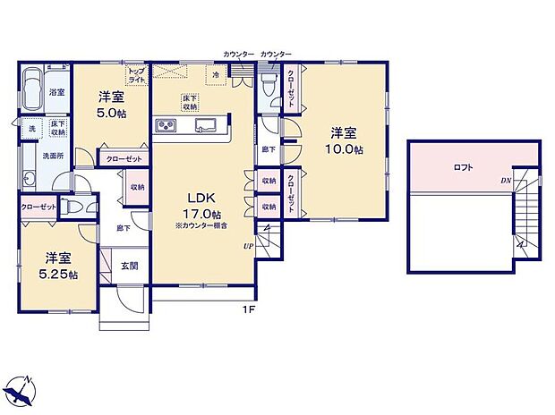 (１号棟)、3LDK、土地面積185.54m2、建物面積91.91m2