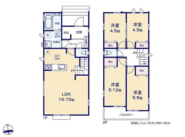 (A号棟)、4LDK、土地面積111.42m2、建物面積88.39m2