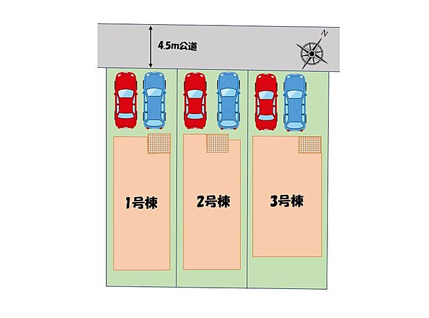 【-】全棟、並列２台駐車可能なカースペース有り！県道５０号線（つつじ通り）近くで、お車でのアクセスもスムーズです◎