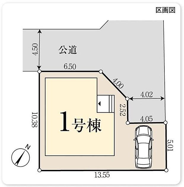 【全体区画図】周辺は第一種低層住居専用地域で落ち着いた住宅街です。開放感がありお車の出し入れがしやすい立地です！