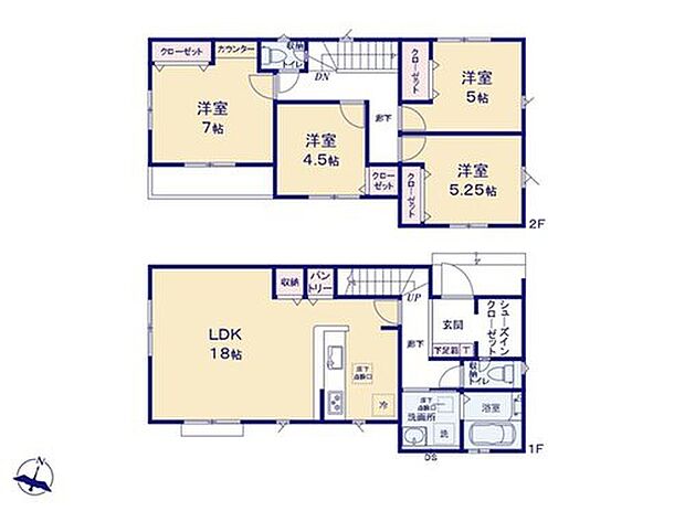 【4LDK】☆玄関にはシューズインクローク☆
ベビーカーやお子様の三輪車、外で使うおもちゃなど汚れた物はそのままシューズインクロークへ♪玄関周りもすっきり清潔に保てます。