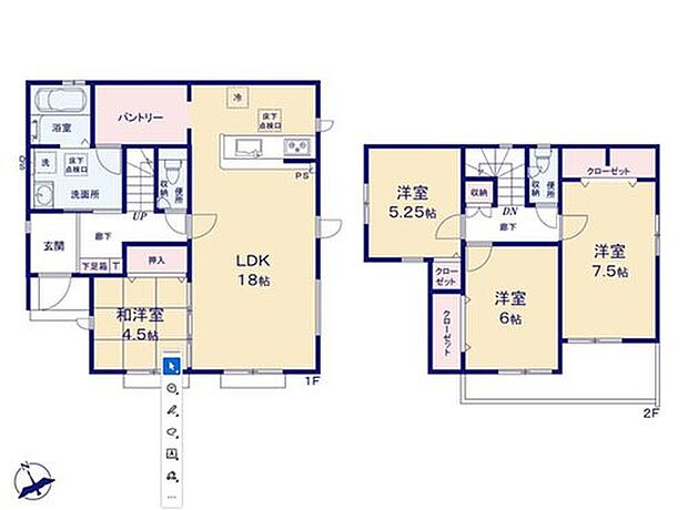 【4LDK】☆全居室南西向き☆
広い敷地を活かして全居室を南西向きに配置！大きな窓のあるLDKは１８帖とソファを置いてもゆとりの広さ♪リビング横はくつろげる和洋室付き！
