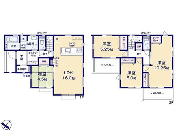 【4LDK】☆フレキシブルルーム付き☆
１０．２５帖の洋室は２つのお部屋に分けることも可能です。お子様が小さいうちは広く使い、将来はお子様のお部屋として区切ることで家族のプライベートを重視できます。