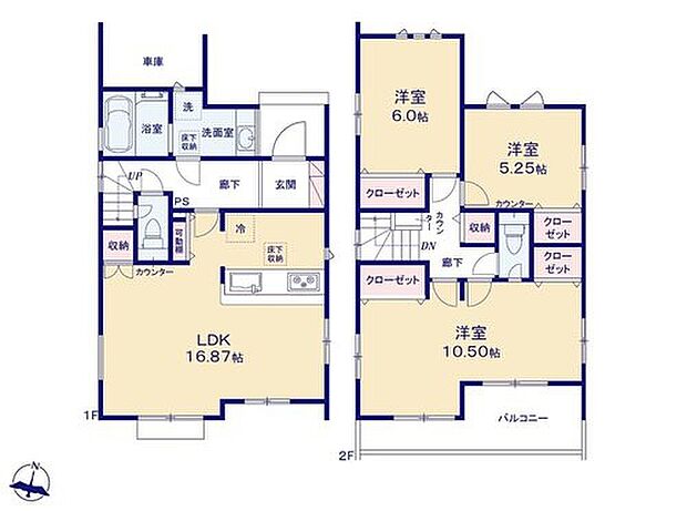 【3LDK】☆収納豊富なお住まい☆
キッチン横にはパントリーとしてお使いいただける、可動棚付きの収納を設けました。リビング収納や廊下収納をはじめ、全居室に収納完備！片づけのしやすい間取りです♪