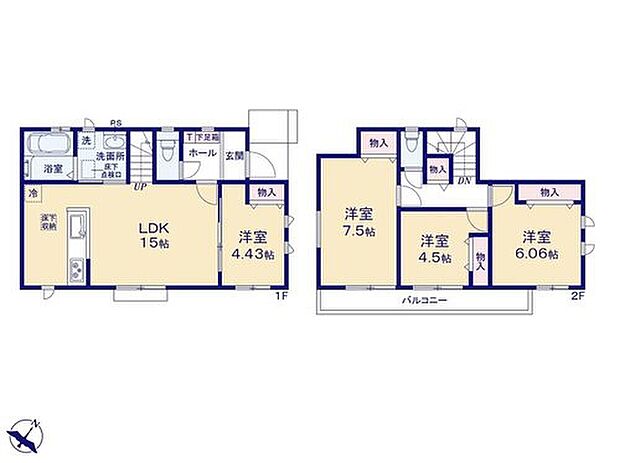 【4LDK】☆リビング横洋室付き☆
お子様の遊び場やお昼寝スペースとしてなど、リビング横の洋室を開放し広々とお使い頂けます。突然の来客時には戸を閉めて視線を遮る事も可能です。