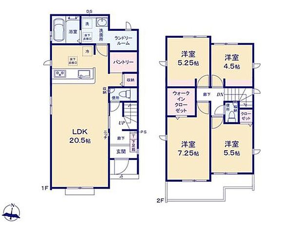 【4LDK】☆LDK20.5帖☆
ゆったり寛げる広々LDK!ご家族でインテリアのレイアウトを考えるのも楽しみになりそうです♪