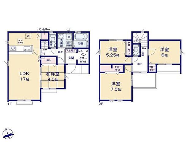 【4LDK】☆リビング横和室付き☆
リビングの隣には、ホッと落ち着く和室を用意。書斎や子供部屋、客間としても使えます。何かと便利な居室です♪