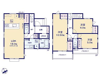 ☆フレキシブルルーム☆
ライフスタイルの変化に合わせて、将来子ども部屋として１つの部屋を２つの部屋にアレンジすることもできます♪※間仕切り壁工事は有償となります。 