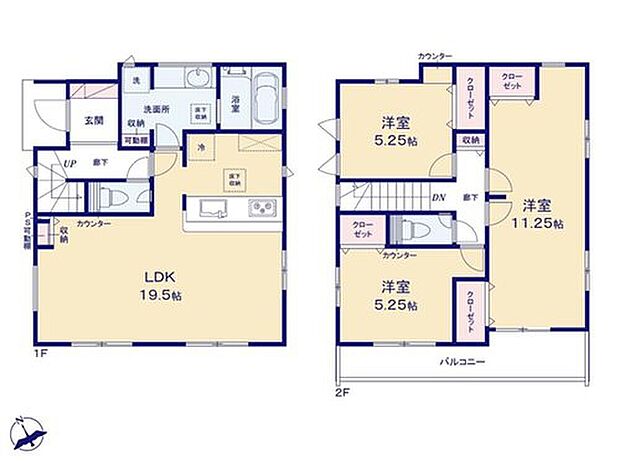 【3LDK】☆ゆとりの洗面室☆
洗面室を広めにお取りしました。ホテルのようなオープンサニタリーを採用しおしゃれな空間になっています。可動棚付きの収納がありタオルや洗剤をすっきりしまえます。