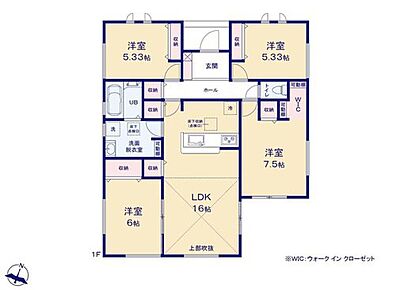☆ワンフロアで回遊しやすい平屋建て☆
バリアフリーで小さなお子様から高齢の方まで安心の平屋建て。６２坪超の敷地をぜいたくに使った４ＬＤＫのお住まい。ウォークインクローゼット付き！ 
