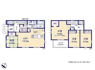 ☆全居室南東向き☆大きな窓をたくさん配していますので陽射しをたっぷり取り込めます！広めの洗面室、２WAY仕様のファミリークローク付き！水回り集中設計で家事動線良好です！ 