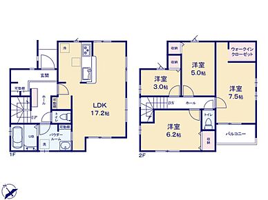 ☆豊富な収納を備えた住まい☆
主寝室には、お洋服選びが楽しくなる『ウォークインクローゼット』。玄関やリビングにも収納スペースを備え、すっきりと片付きます♪ 