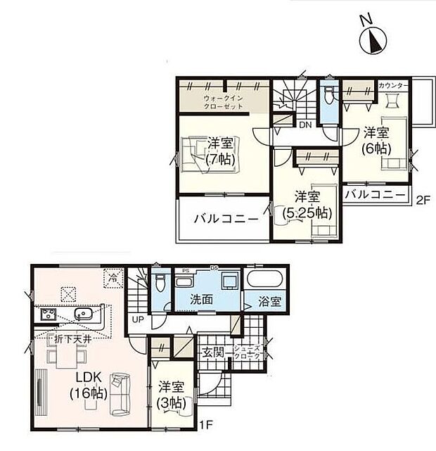 【4LDK】☆全居室南向き☆陽射しが渡る全居室南向きレイアウト♪おうちのどこにいても明るく気持ちよく過ごせます。