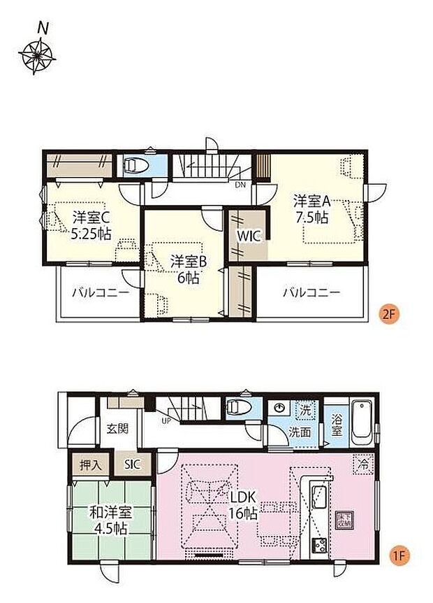【4LDK】☆全居室南向き設計☆陽射しが渡る全居室南向きレイアウト♪おうちのどこにいても明るく気持ちよく過ごせます。