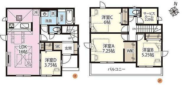 【4LDK+S】☆サービスルーム☆２．２５帖のサービスルームは、書斎や趣味のお部屋として多用途にお使いいただけます♪