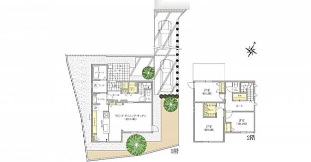 【3LDK】F棟間取図/記載の自動車は価格に含まれません