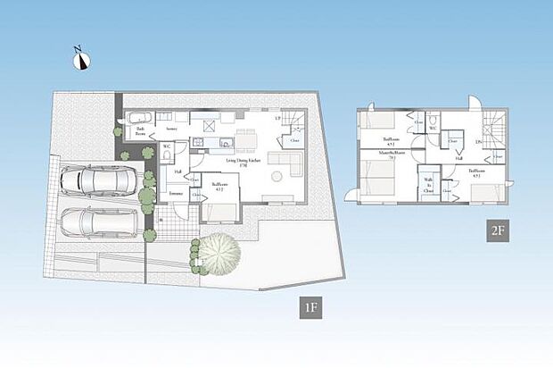 【3LDK】※図面に記載している車両、その他の調度品はあくまで生活イメージを表現したもので販売価格には含まれません。