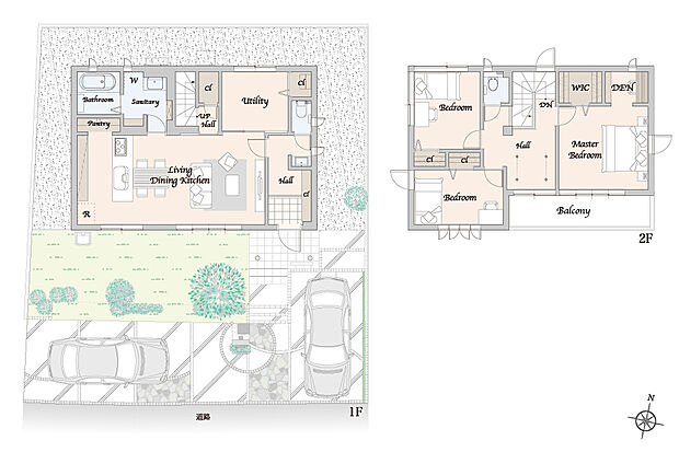 【4LDK+WIC】主な設備:太陽光発電システム 7.99kW、蓄電池 9.9kWh
※掲載の間取り・外構・植栽等は図面を基に書き起こしたもので、実際と異なる場合があります。※間取りに記載された家具類、自動車等は、一部を除き販売価格には含まれません。