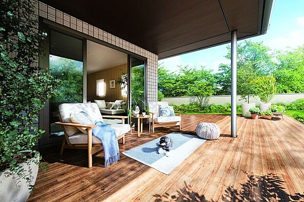 【【参考インテリア】】広々デッキで趣味の時間を。
※お客様のご希望に合わせてインテリアコーディネーターがご提案します