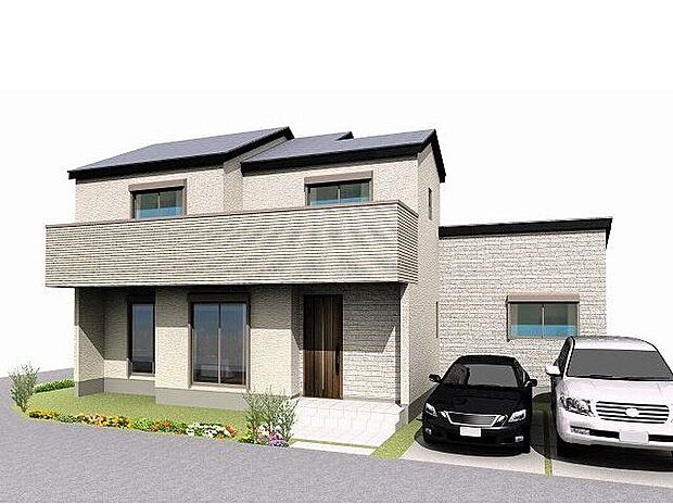 【外観パース】ZEH水準省エネ住宅にて、冬はあたたかく、夏は涼しいお家に