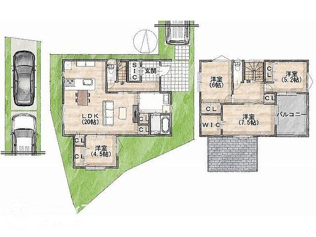 建物プラン間取:4LDK 建物プラン面積:122.55m2 建物プラン価格:2000万円 -